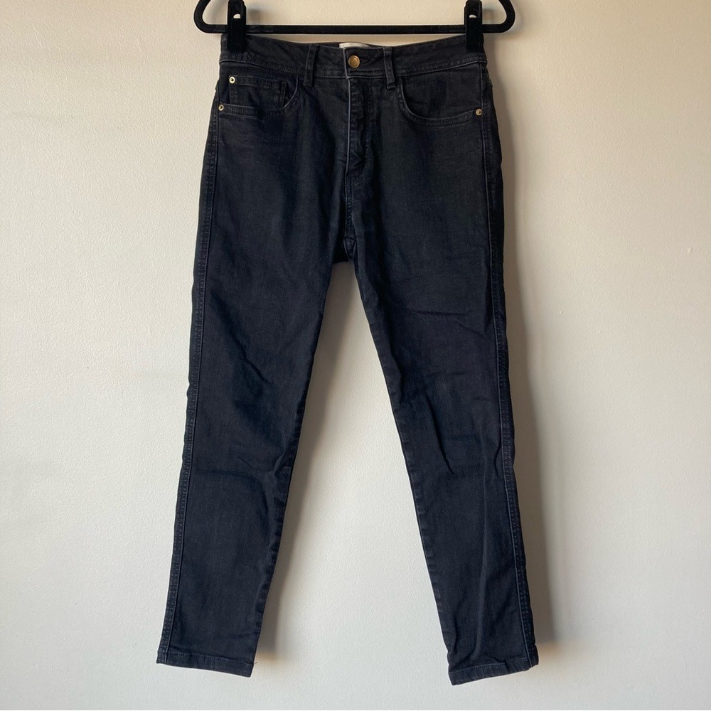 Sezane Denim Womens 28 High Waisted Skinny Jeans Washed Black‎ Stretch Slim Pant